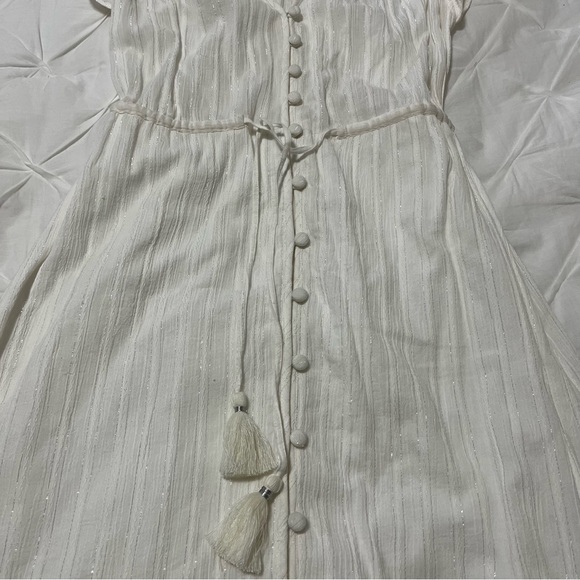 Veronica Beard Coastal White Tinzia Lurex Striped Dress - Picture 8 of 15